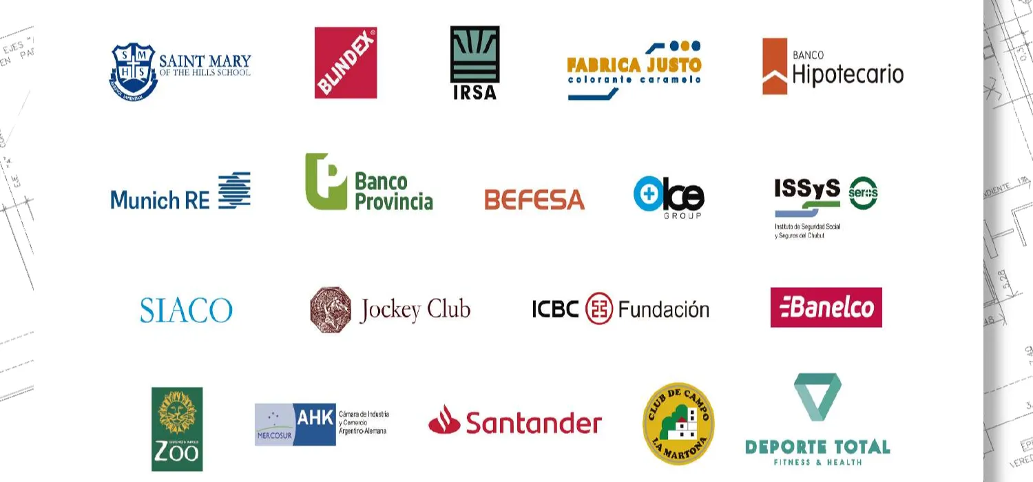 HSBC · ICBC · Chandon · edenor · IRSA · Santander · Banco Provincia · Banco Hipotecario · Galicia · Banco Macro · MERCK · MSD · Munich RE · BEFESA · Jockey Club · Saint Mary · Blindex · Fábrica Justo · ISSyS · SIACO · Club de Campo La Martona · Deporte Total · Banelco · ICBC Fundación · Zoo · AHK · MERCOSUR
